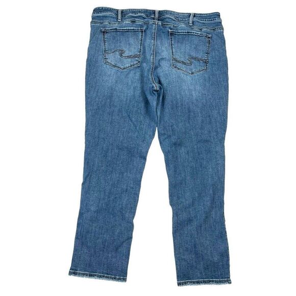 SILVER JEANS CO. AVERY SLIM STRAIGHT Blue Denim Jeans Women’s Size 24 X 29 - Picture 1 of 8